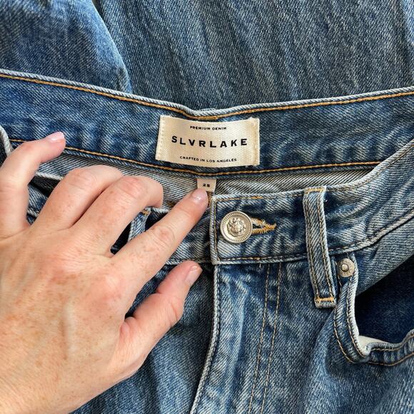 SLVRLAKE Beatnik Ankle Jeans in Pacific Wash Size 25 Blue High Rise Mom Jeans - Picture 14 of 16